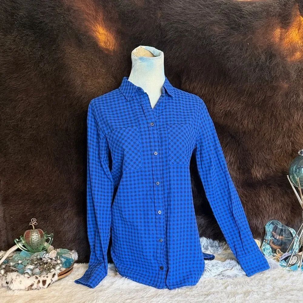 Blue Check Button-Up Shirt 4 (5530)
